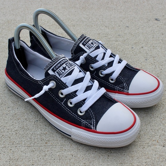 Converse Chuck Taylor Ladies All Star Shoreline Blue Denim Slip On Sneaker Sz 7 - Picture 1 of 9
